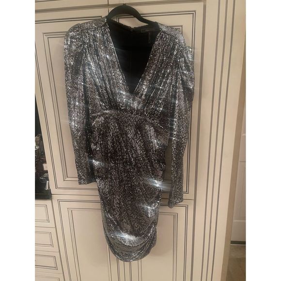 Silver BCBG Size 14 Cocktail dress - Picture 1 of 2